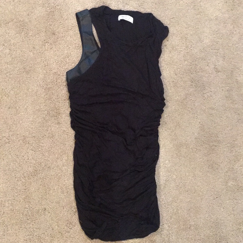 Ruched, leather cut out Bailey 44 top